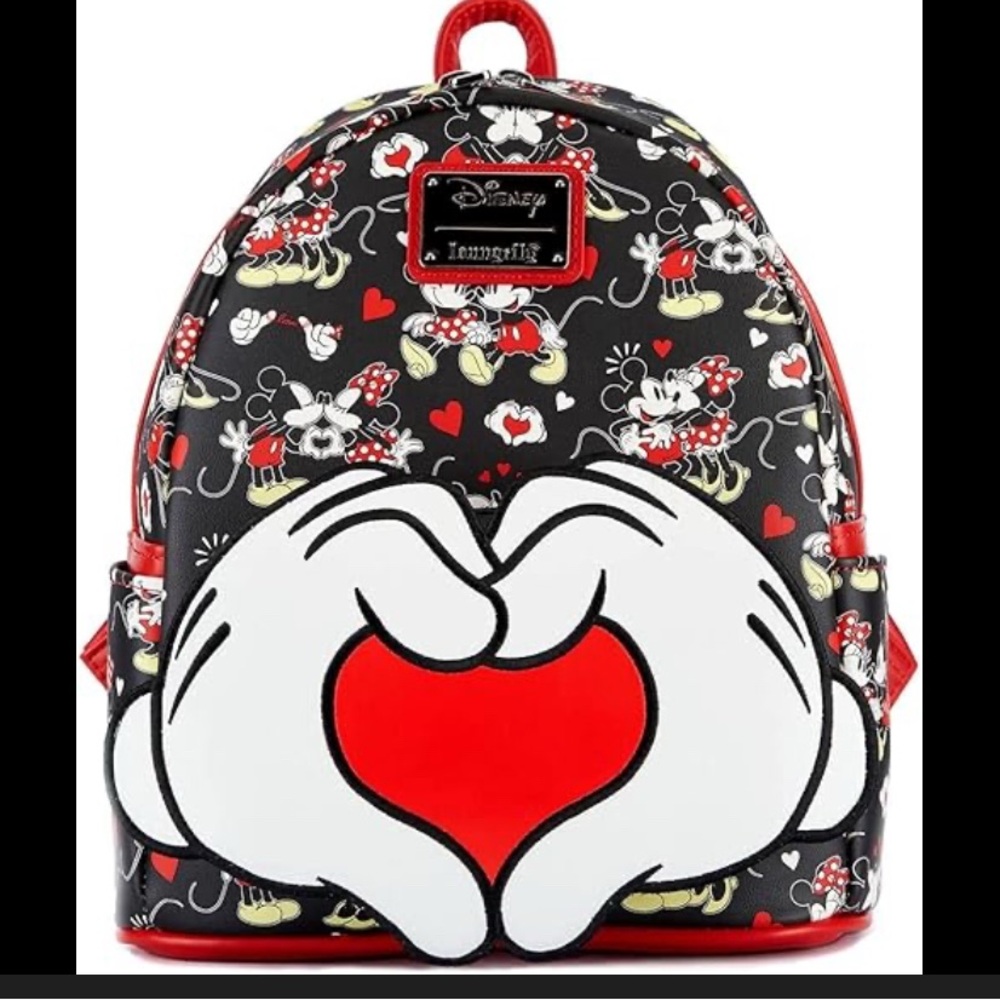 Loungefly mickey and Minnie mouse heart backpack